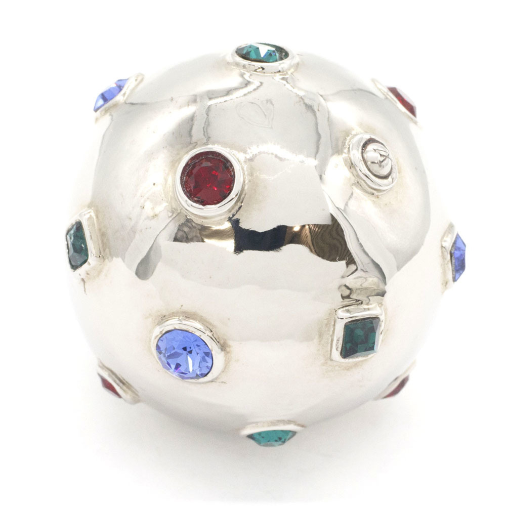Louis Vuitton Strass Cocktail Planet Ring, Silver, Multicolor Metal Rhineston...